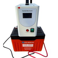 ECO-WORTHY Backup 1500W  система резервного живлення  інвертор та  LiFePO4 залізо-фосфат 100Ah для захисту дому від відключень світла