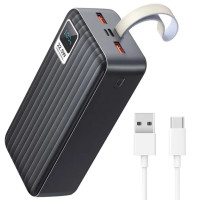 Потужний повербанк KP-93 40000mAh 22.5W із LED-дисплеєм, підтримкою швидкої зарядки PD QC 3.0, трьома виходами
