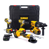 Набір 4в1 DeWalt 48V шуруповерт DCD900B, болгарка DCG413, гайковерт DCF893F, перфоратор професійний комплект з 2 АКБ 6.0 Ah