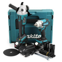 Акумуляторний комплект 2 в 1 Makita DTW301, Makita DGA504 36V, 5Ah універсальний набір гайковерт та кутова шліфмашина для професійних робіт