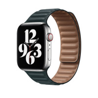 Преміальний ремінець Apple Watch Leather Link Green — магнітне кріплення, сумісний з Apple Watch 38 мм, 40 мм, 41 мм (усі серії)