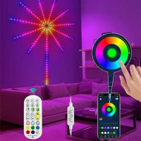 Розумна RGB світлодіодна стрічка Феєрверк із пультом і мобільним додатком – музичний режим, зміна кольорів, динамічне світло для декору дому та свят