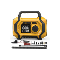 Міні-компресор ATJ-201 AirMaster Pro 150PSI  портативний бездротовий насос із LED-дисплеєм, акумулятором і зарядкою Type-C, жовтий